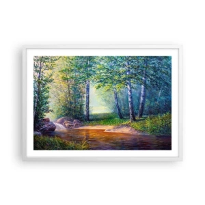 Pôster em moldura branca - Cenário idílico - 70x50 cm