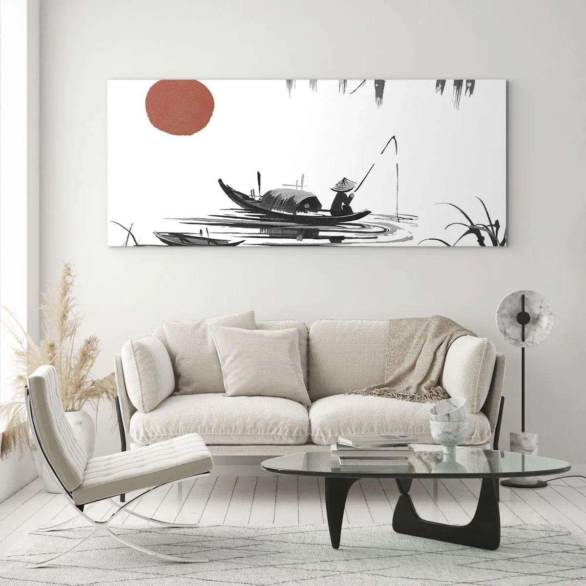 Quadro em vidro - Tarde asiática - 120x50 cm