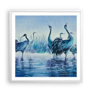 Pôster em moldura branca - Reunião matinal - 60x60 cm