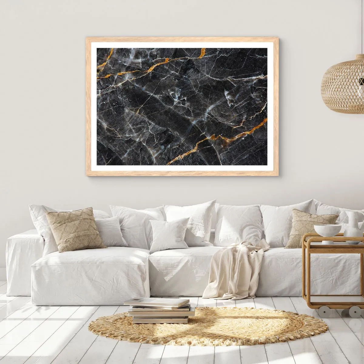 Pôster com moldura de carvalho claro - A vida interior da pedra - 100x70 cm