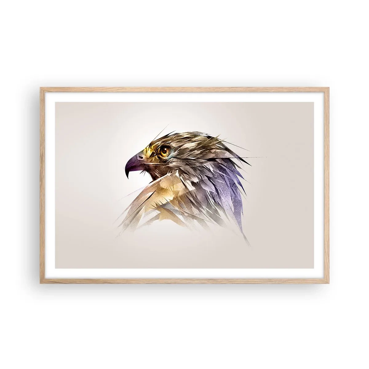 Pôster com moldura de carvalho claro - Retrato de um guerreiro - 91x61 cm