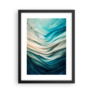 Pôster com moldura preta - Insaciabilidade azul - 30x40 cm