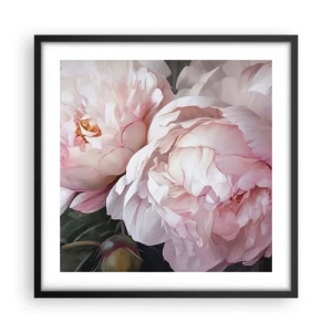 Pôster com moldura preta - Parou no florescer - 50x50 cm