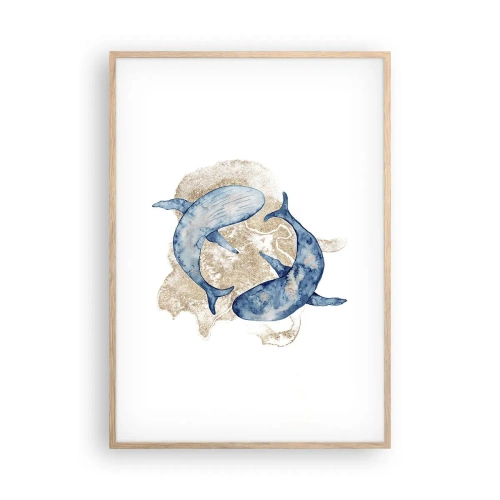 Pôster com moldura de carvalho claro - Amizade ou amor? - 70x100 cm