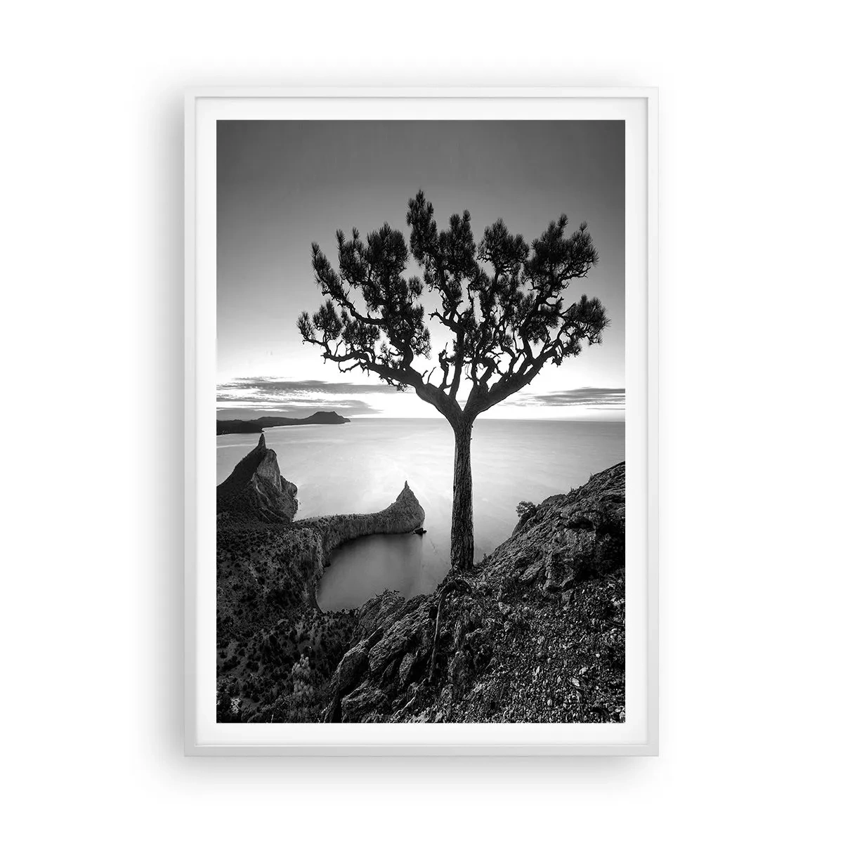 Pôster em moldura branca - Paz até ao horizonte - 70x100 cm