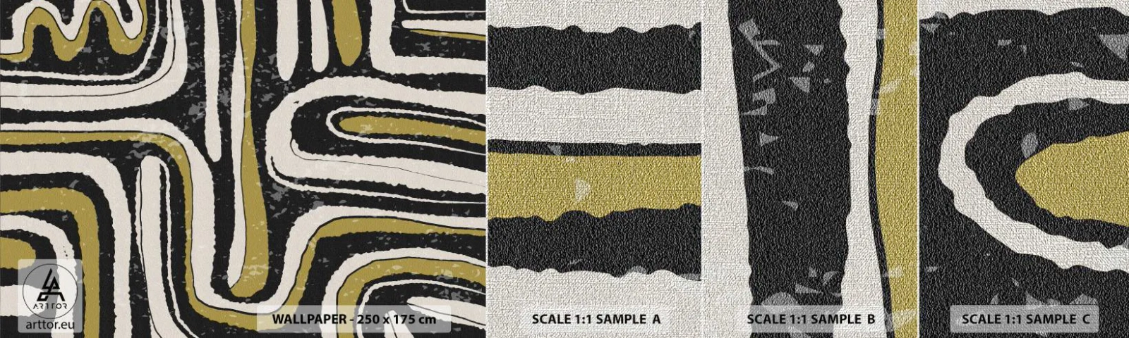 Amostra de papel de parede Premium Canvas - Composição: estradas e becos - Idoso, Abstração, Pedaço - 100x30 cm