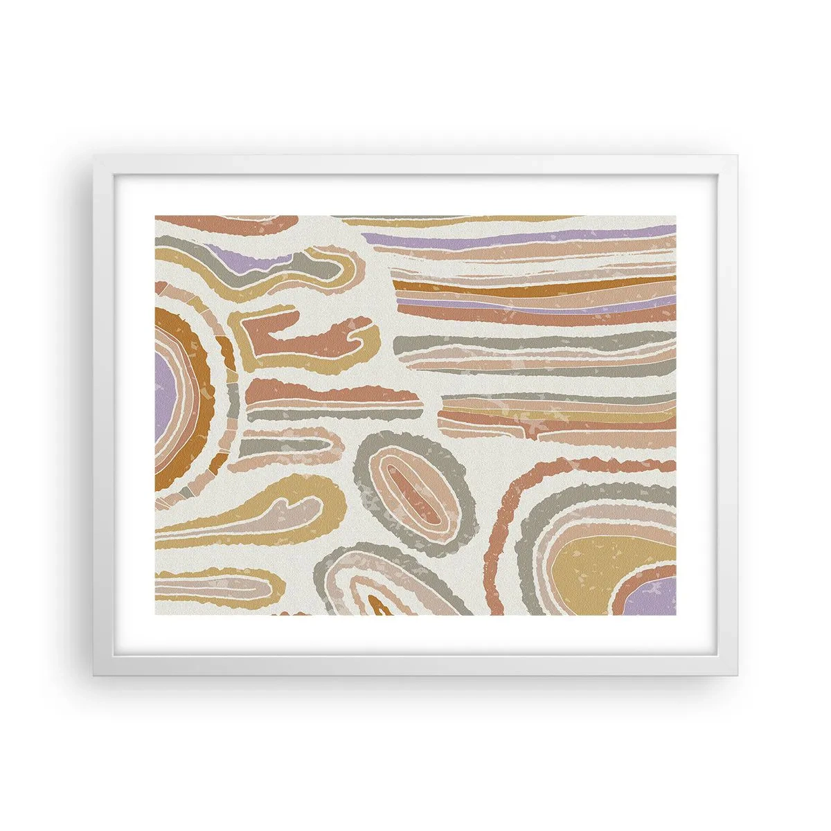 Pôster em moldura branca - Secções transversais coloridas - 50x40 cm