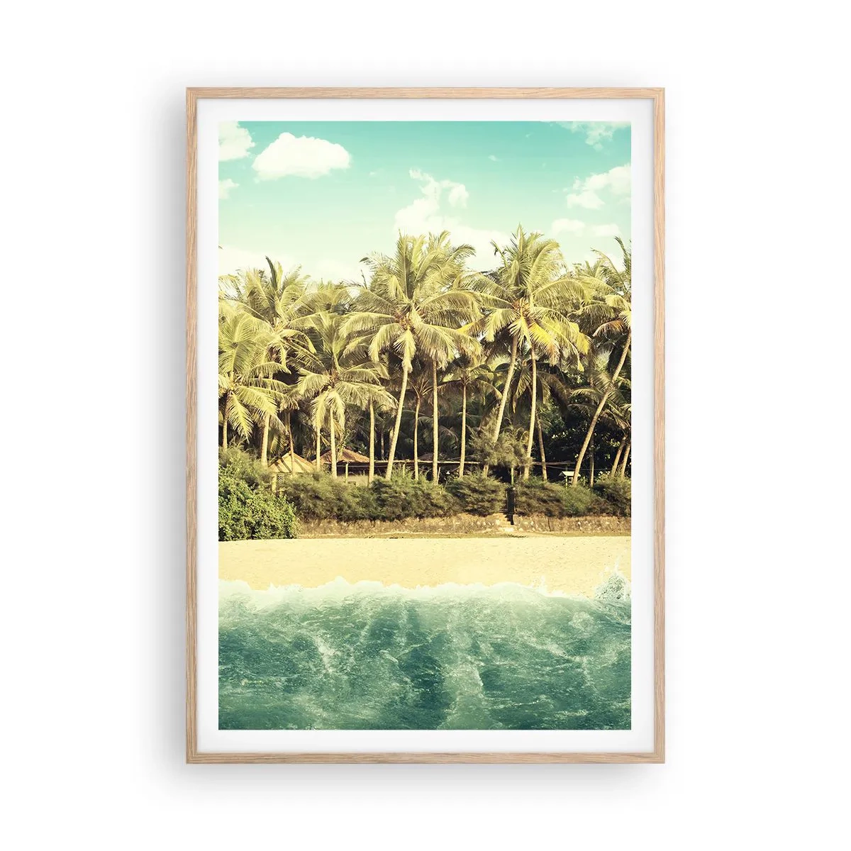 Pôster com moldura de carvalho claro - Ou talvez aqui? - 70x100 cm