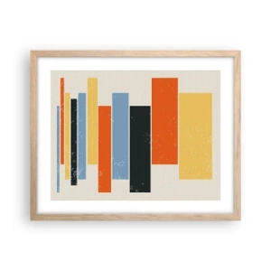 Pôster com moldura de carvalho claro - Notação musical - 50x40 cm