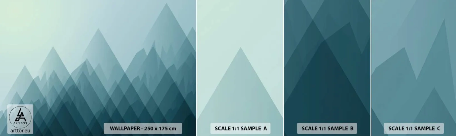 Amostra de papel de parede autocolante Deluxe Sticker - Grande, maior, a maior - Montanhas, Abstração, Pedaço - 100x30 cm