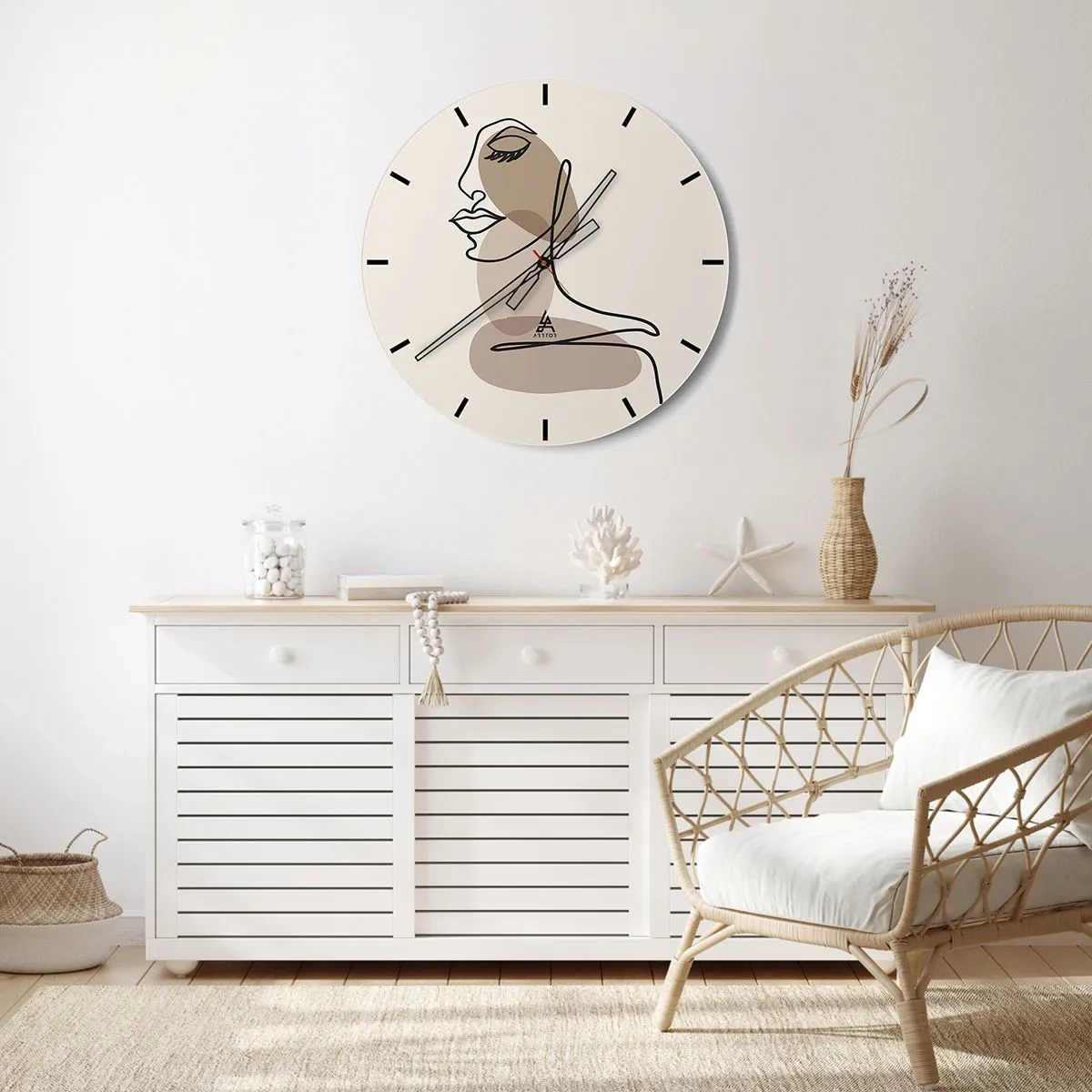 Relógio de parede - Relógio em vidro - Ouvindo-se a si própria - 30x30 cm