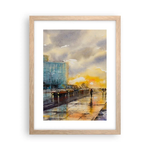 Pôster com moldura de carvalho claro - A vida na costa - 30x40 cm