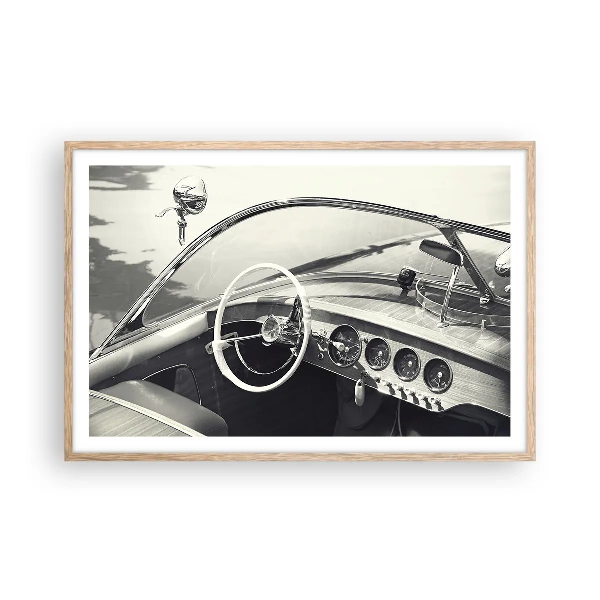 Pôster com moldura de carvalho claro - Tempo para os ricos - 91x61 cm