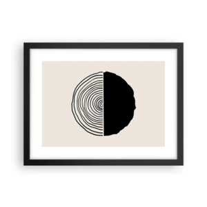 Pôster com moldura preta - Meio a meio - 40x30 cm