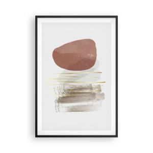 Pôster com moldura preta - Colunata abstrata - 61x91 cm