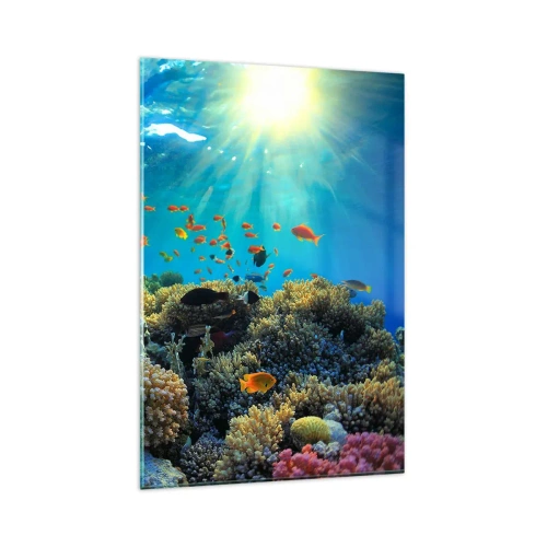 Quadro em vidro - Tesouros subaquáticos - 80x120 cm