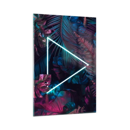 Quadro em vidro - Jardim estilo discoteca - 80x120 cm