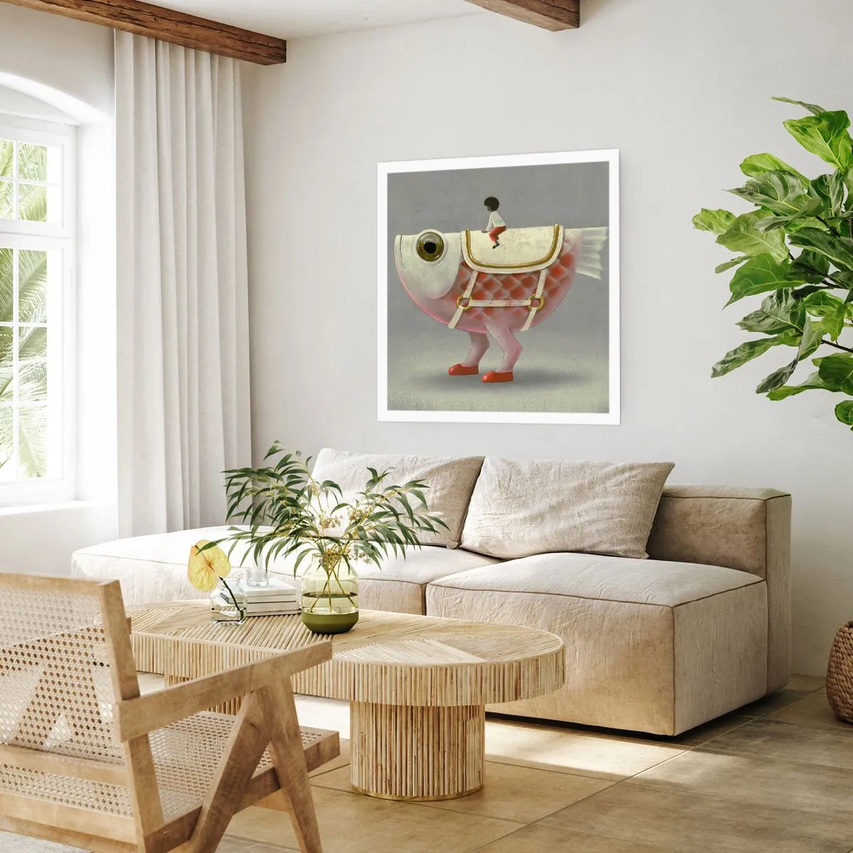 Pôster - O cavaleiro Peixoso - 60x60 cm