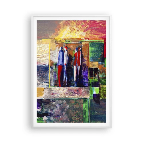 Pôster em moldura branca - Relacionamentos e emoções - 70x100 cm