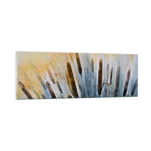 Quadro em vidro - O frio da água, o calor do sol - 90x30 cm