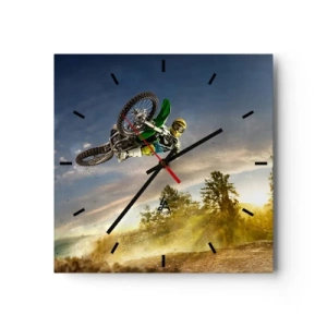 Relógio de parede - Relógio em vidro - Hora da aventura! - 30x30 cm