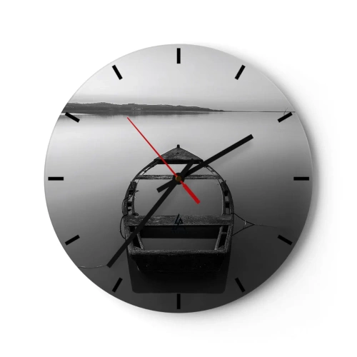 Relógio de parede - Relógio em vidro - Saudade e melancolia - 40x40 cm