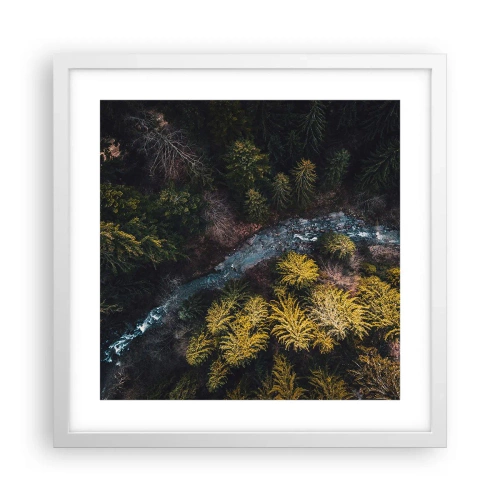 Pôster em moldura branca - Rápido e cada vez mais rápido - 40x40 cm