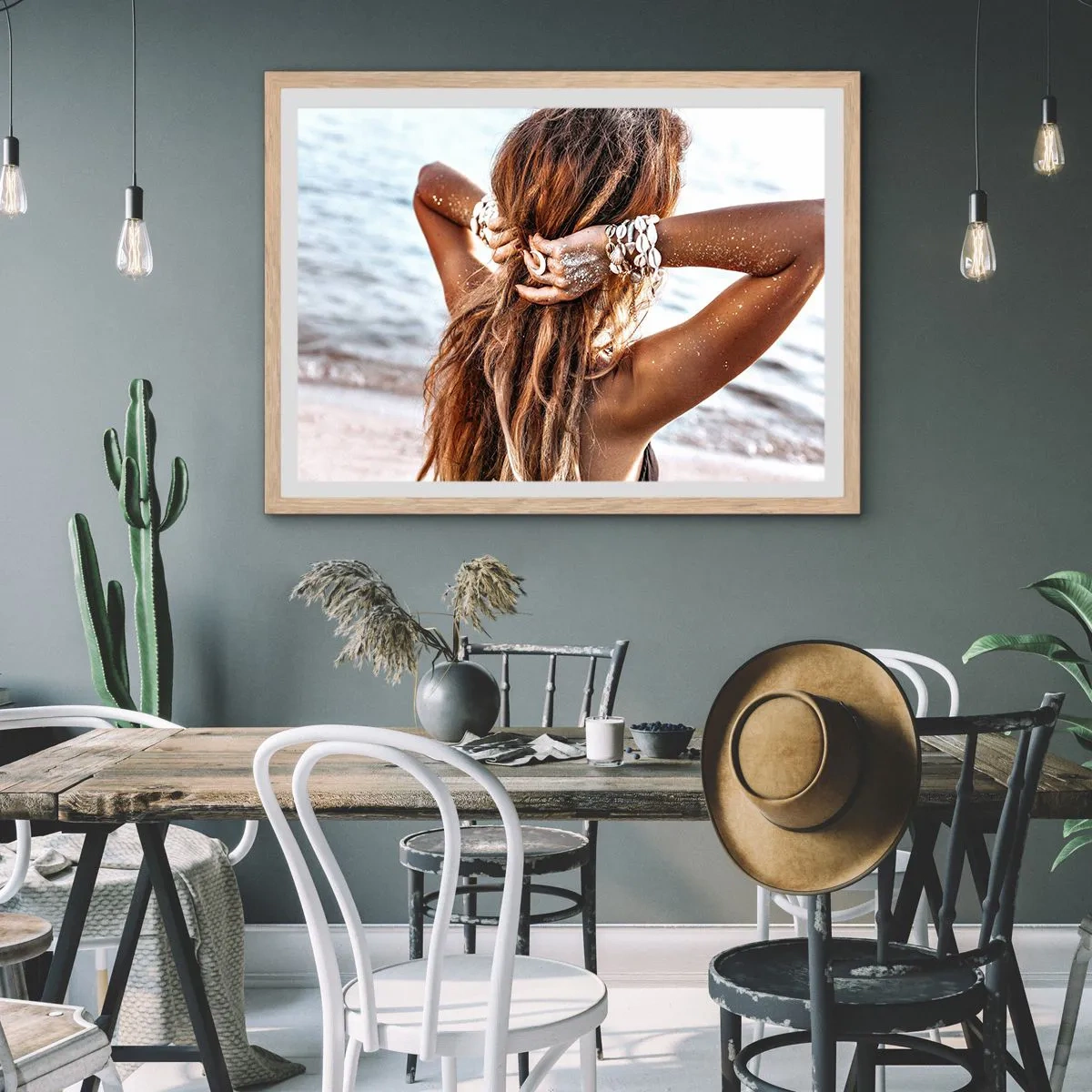 Pôster com moldura de carvalho claro - Irmã da água e do sol - 91x61 cm