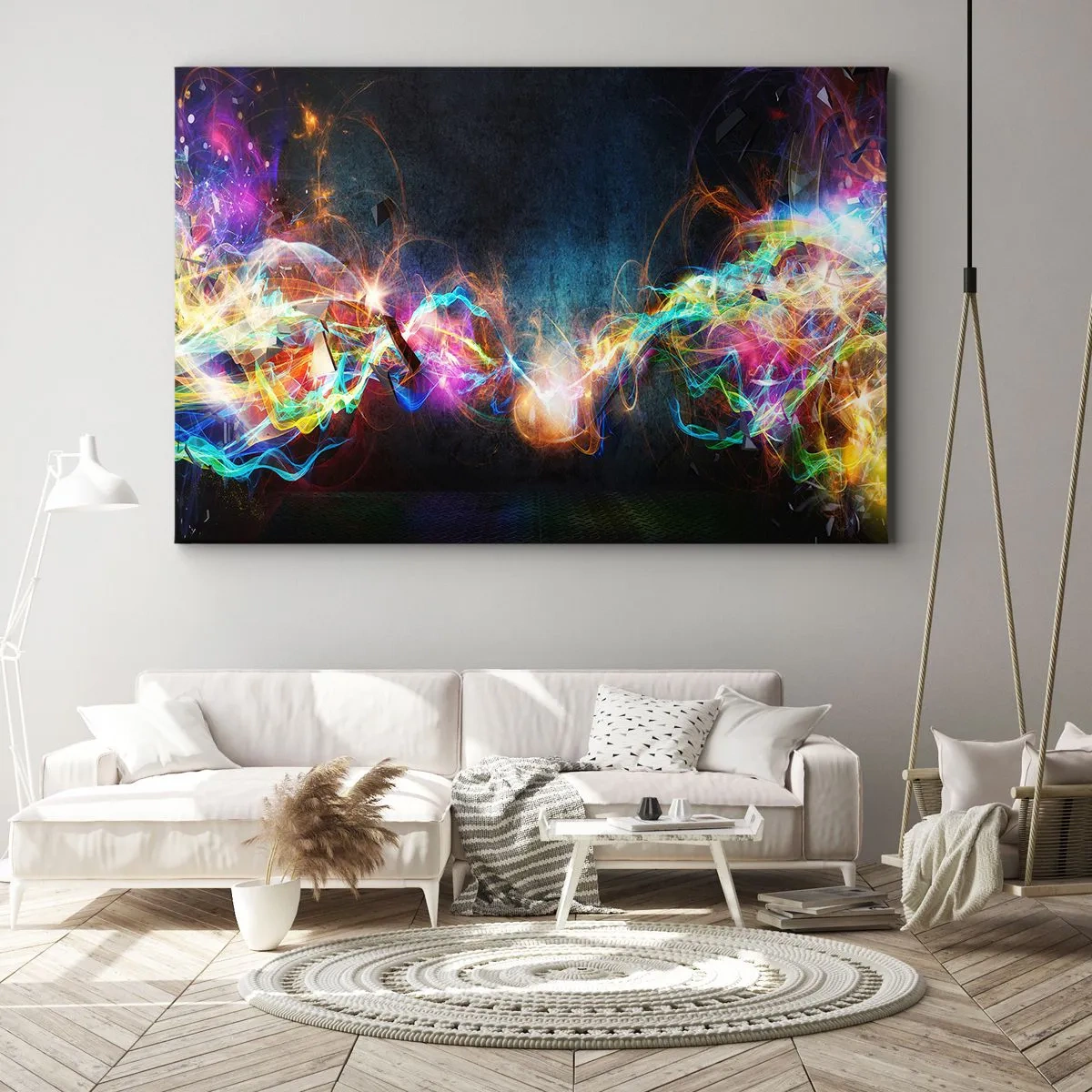 Quadro em tela - Com alegria contra a escuridão - 100x70 cm