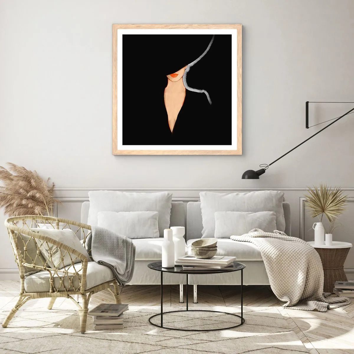 Pôster com moldura de carvalho claro - Elegância e estilo - 30x30 cm