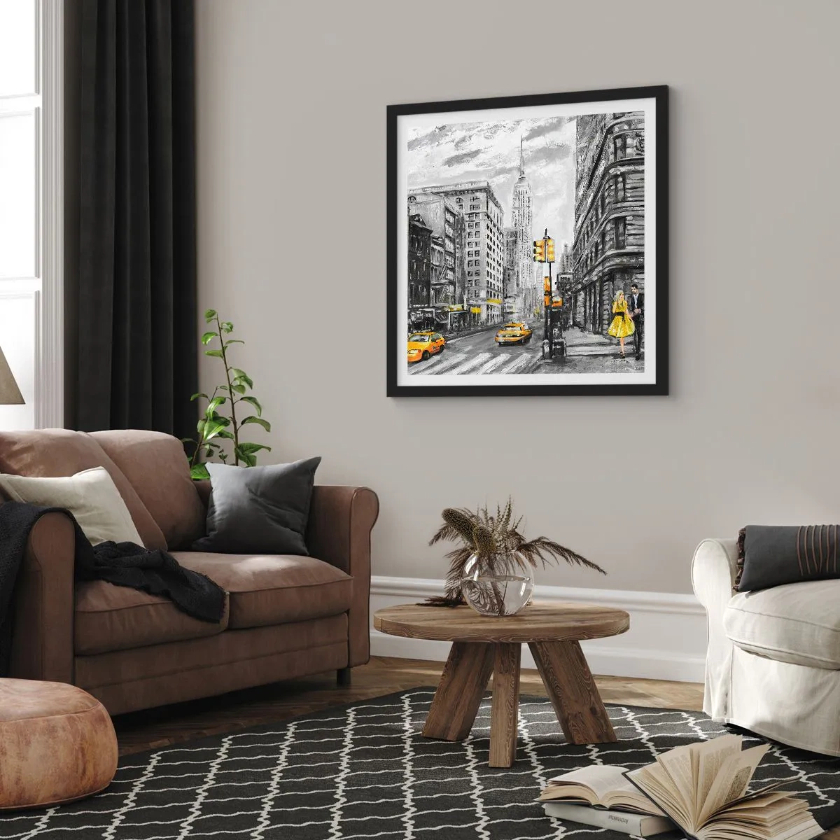 Pôster com moldura preta - Um conto de Nova Iorque - 50x50 cm