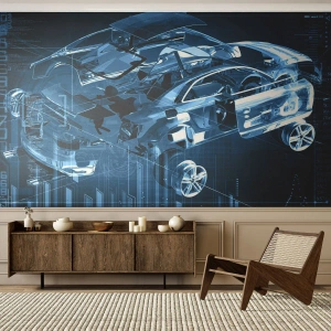 Papel de Parede Premium Sand - Anatomia da engenharia - Automotivo, Carro, Conceito - 300x210 cm