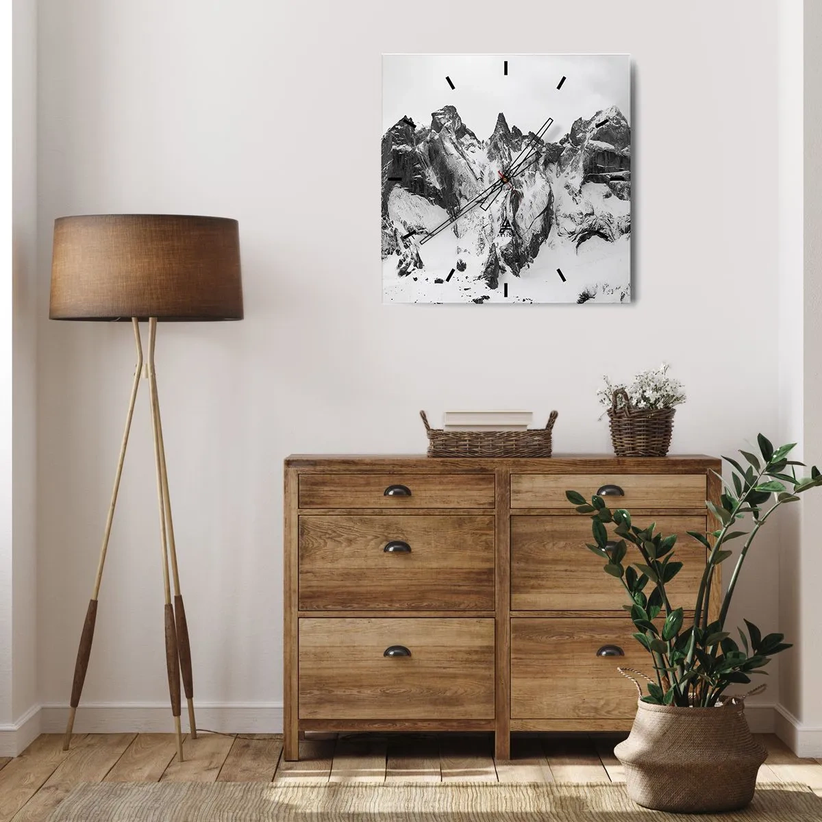 Relógio de parede - Relógio em vidro - O assustador cume de granito - 40x40 cm