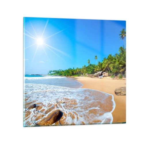Quadro em vidro - Um lugar exótico para si - 40x40 cm