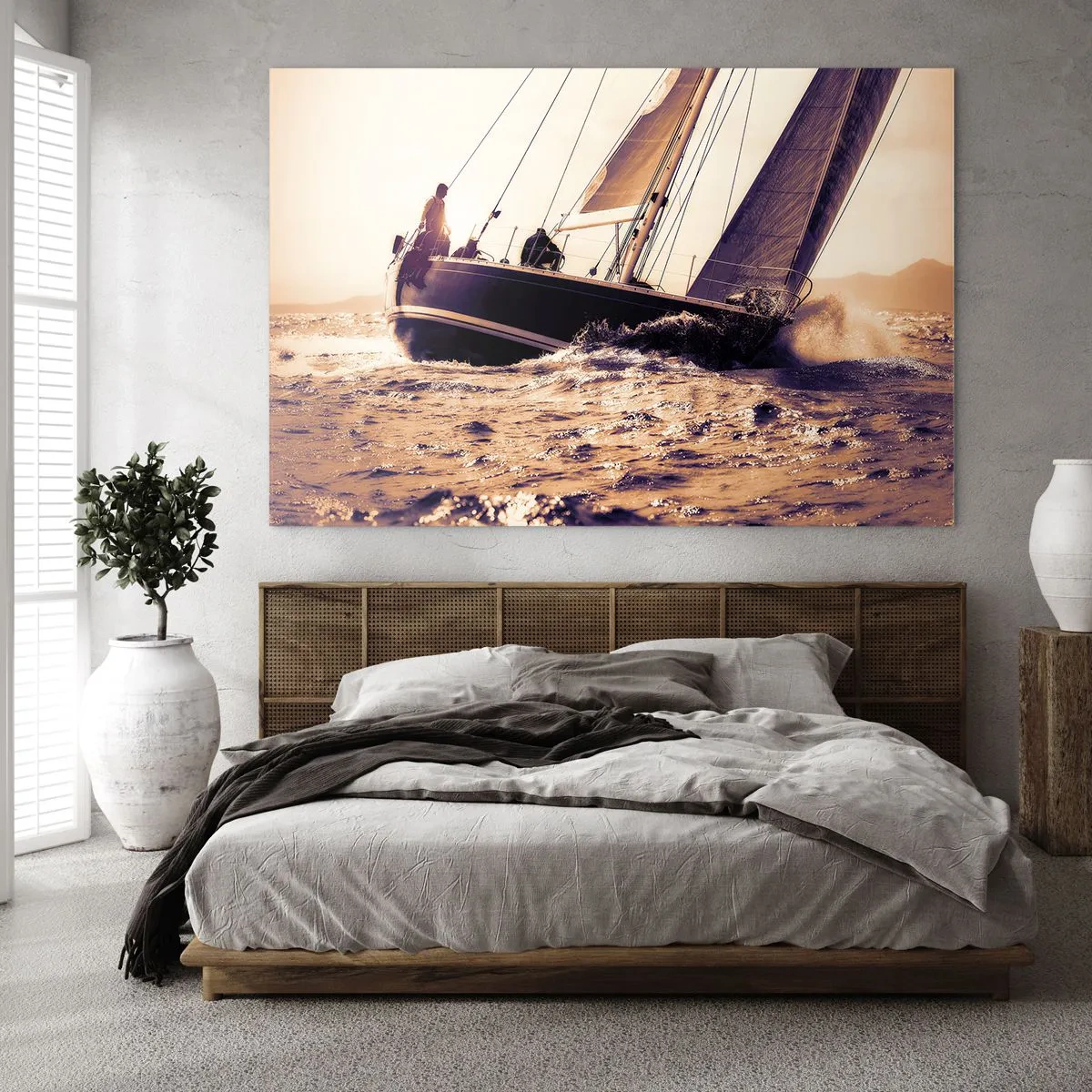 Quadro em vidro - A velejar, marujo - 120x80 cm