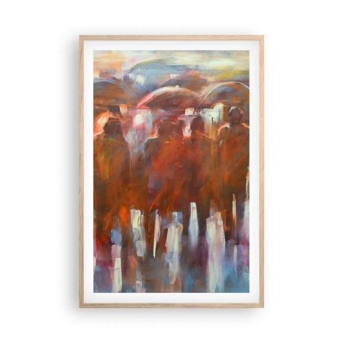 Pôster com moldura de carvalho claro - Iguais na chuva e no nevoeiro - 61x91 cm