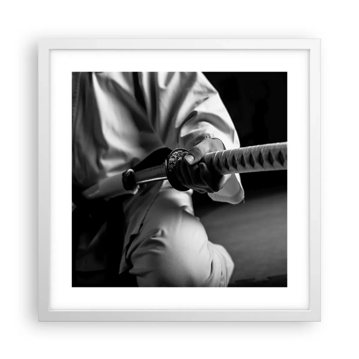 Pôster em moldura branca - Alma guerreira - 40x40 cm