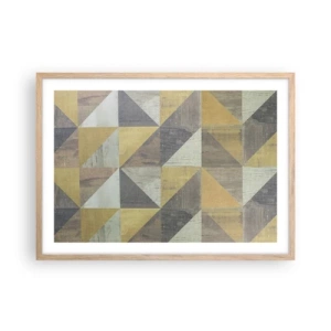 Pôster com moldura de carvalho claro - Em ângulo com um triângulo - 70x50 cm