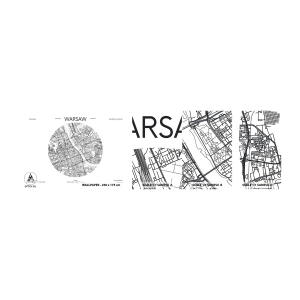 Amostra de papel de parede autocolante Deluxe Sticker - Anatomia de Varsóvia - Mapa, Varsóvia, Polônia - 100x30 cm