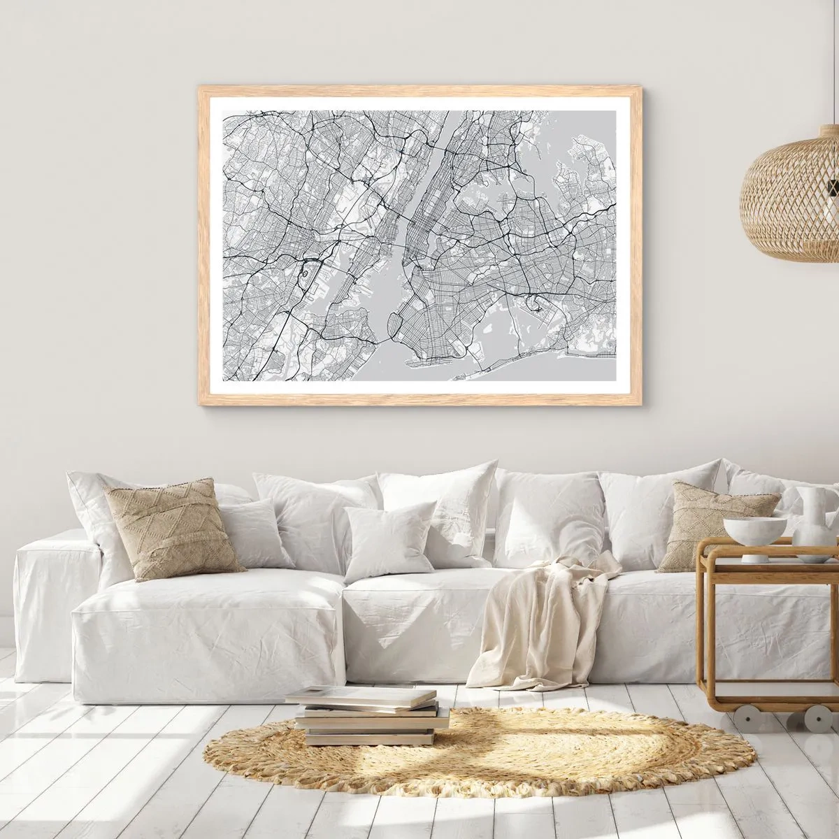 Pôster com moldura de carvalho claro - Anatomia de uma metrópole - 100x70 cm