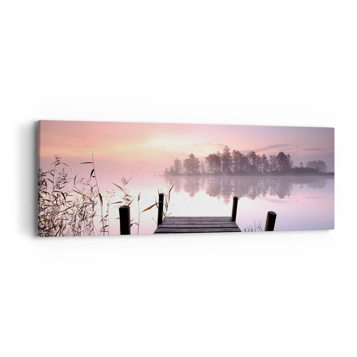 Quadro em tela - Da névoa lilás... - 90x30 cm