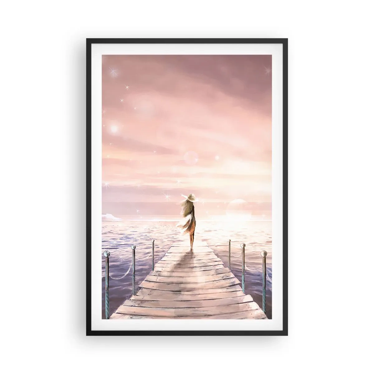 Pôster com moldura preta - À luz de um sonho - 61x91 cm