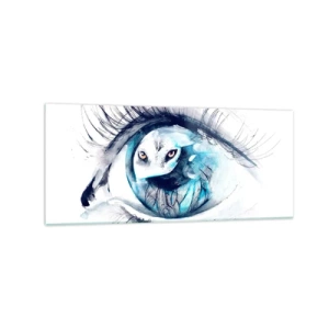 Quadro em vidro - Cara a cara com o selvagem - 120x50 cm