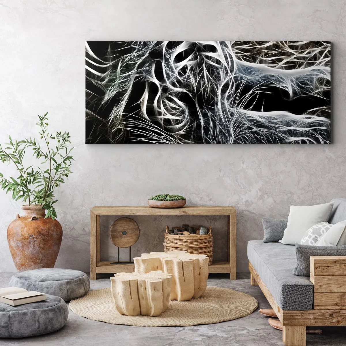 Quadro em tela - Um estudo da leveza do gato - 140x50 cm