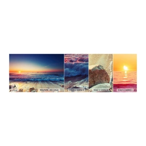 Amostra de papel de parede autocolante Deluxe Sticker - E além do horizonte? - Paisagem, Mar, Pôr do sol - 100x30 cm