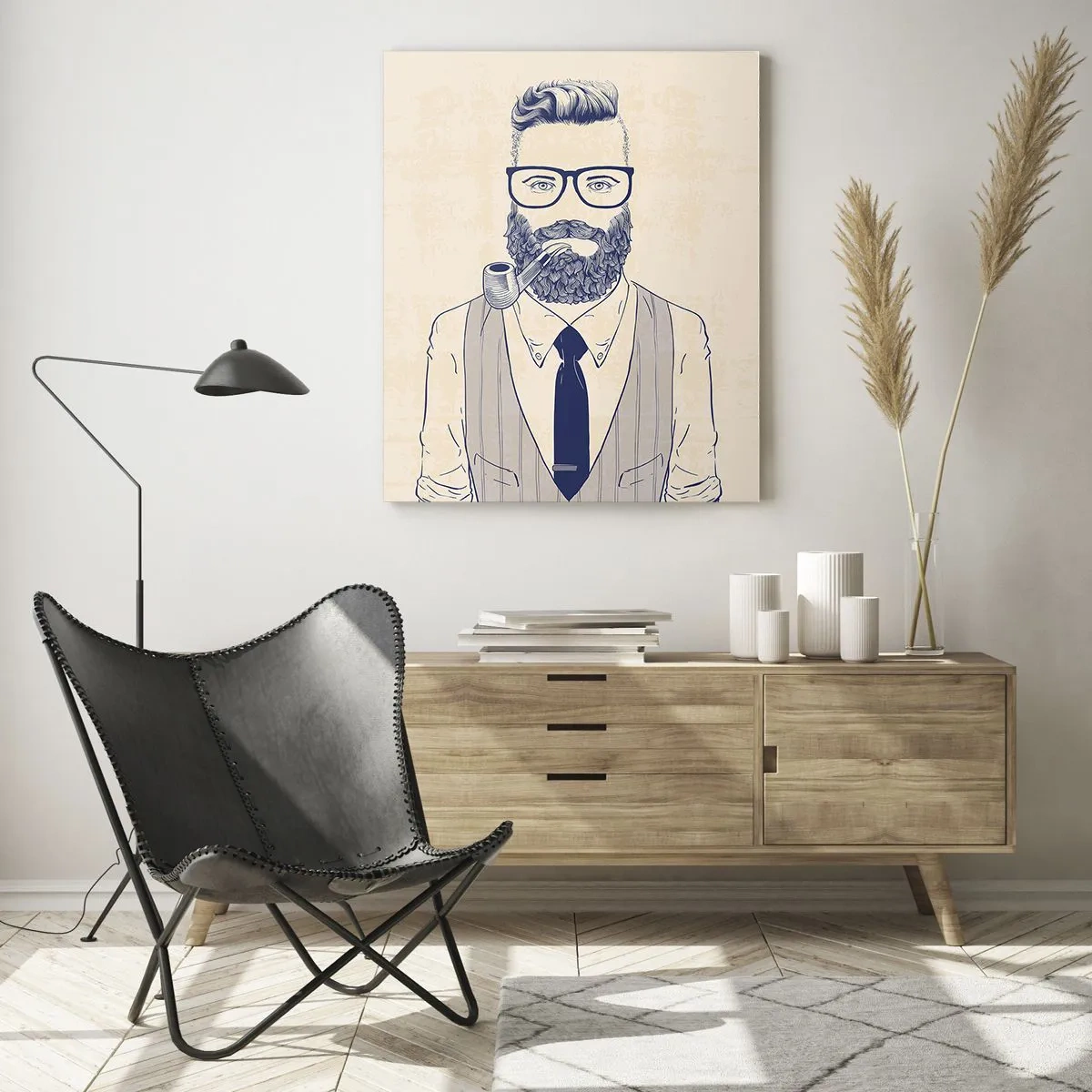 Quadro em vidro - Alegre, masculino e elegante - 80x120 cm