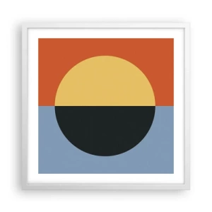 Pôster em moldura branca - Composição do calor e do frio - 50x50 cm