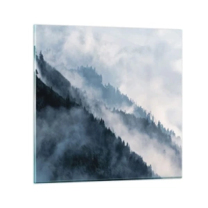 Quadro em vidro - Misticismo das montanhas - 70x70 cm