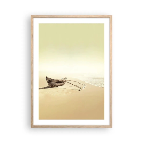 Pôster com moldura de carvalho claro - Memória dos mares do sul - 50x70 cm