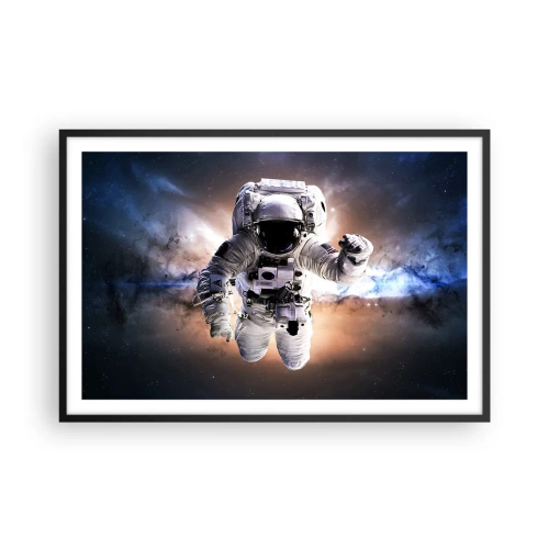 Pôster com moldura preta - Saudações do espaço - 91x61 cm